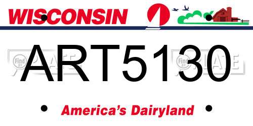 ART5130 Wisconsin License Plate