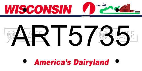 ART5735 Wisconsin License Plate
