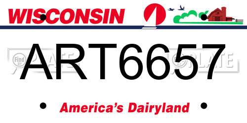 ART6657 Wisconsin License Plate