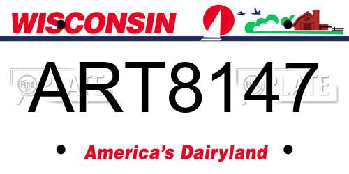 ART8147 Wisconsin License Plate
