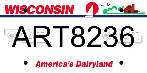 ART8236 Wisconsin License Plate