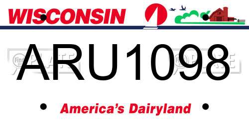 ARU1098 Wisconsin License Plate