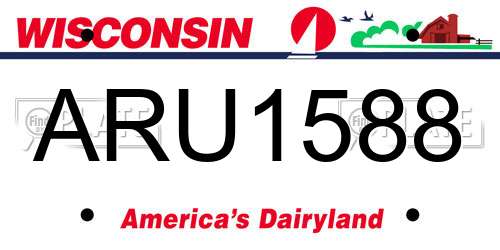 ARU1588 Wisconsin License Plate
