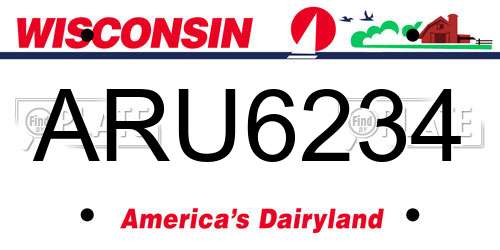 ARU6234 Wisconsin License Plate