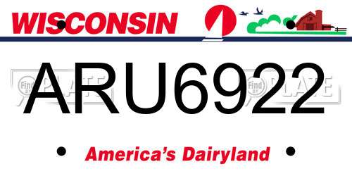 ARU6922 Wisconsin License Plate