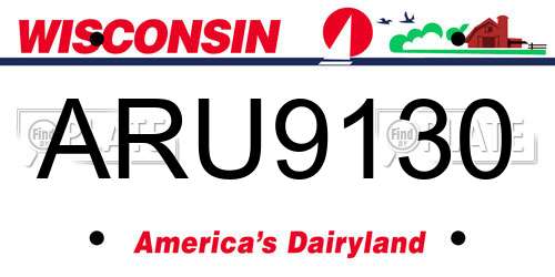 ARU9130 Wisconsin License Plate
