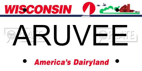 ARUVEE Wisconsin License Plate