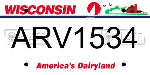 ARV1534 Wisconsin License Plate
