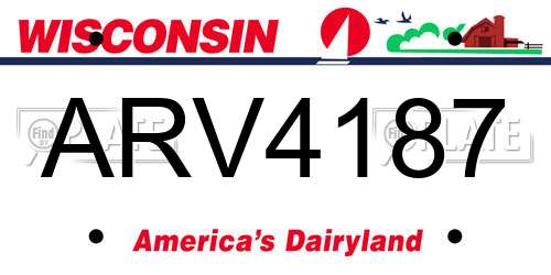 ARV4187 Wisconsin License Plate