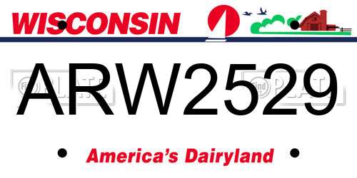 ARW2529 Wisconsin License Plate