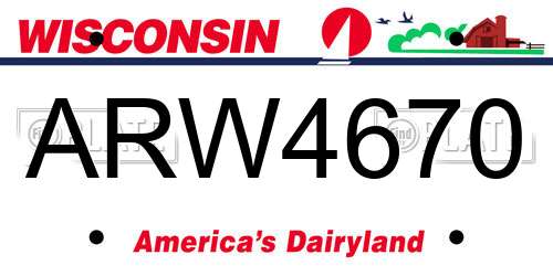 ARW4670 Wisconsin License Plate