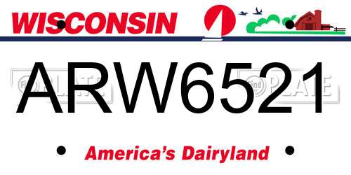 ARW6521 Wisconsin License Plate