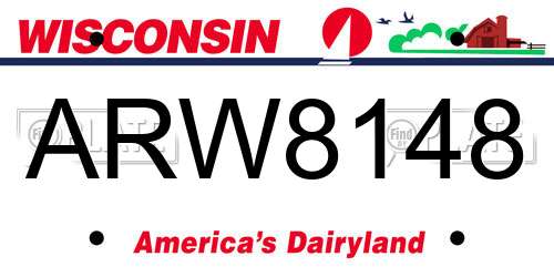 ARW8148 Wisconsin License Plate