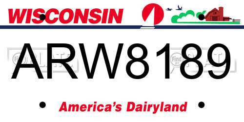 ARW8189 Wisconsin License Plate