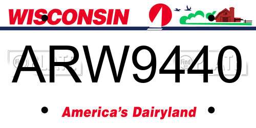 ARW9440 Wisconsin License Plate