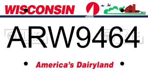 ARW9464 Wisconsin License Plate