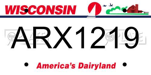 ARX1219 Wisconsin License Plate
