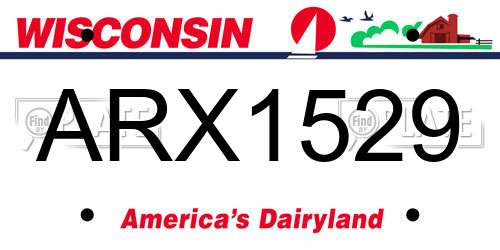 ARX1529 Wisconsin License Plate