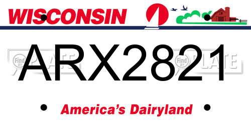 ARX2821 Wisconsin License Plate