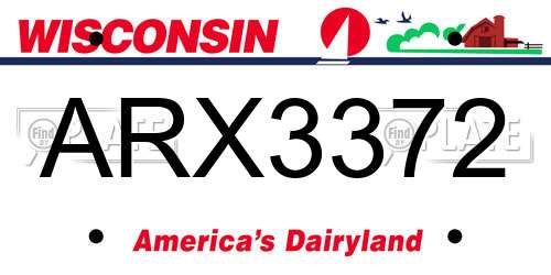 ARX3372 Wisconsin License Plate