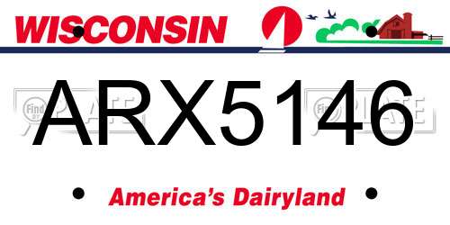 ARX5146 Wisconsin License Plate