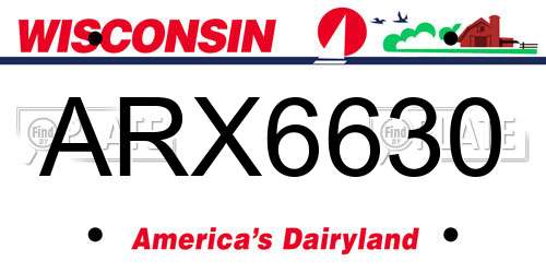 ARX6630 Wisconsin License Plate