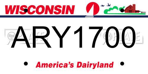 ARY1700 Wisconsin License Plate