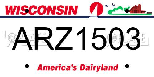 ARZ1503 Wisconsin License Plate