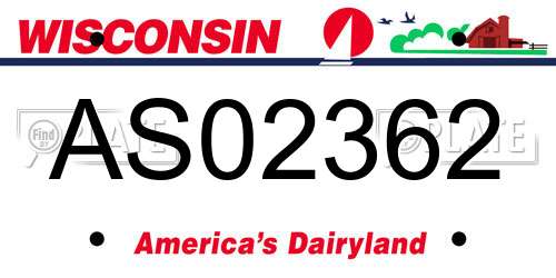 AS02362 Wisconsin License Plate