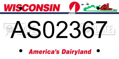 AS02367 Wisconsin License Plate
