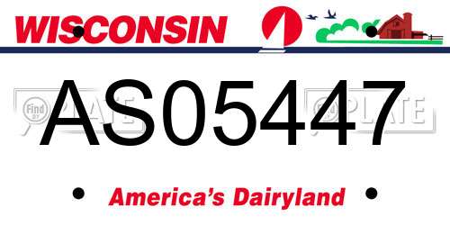 AS05447 Wisconsin License Plate