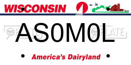 AS0M0L Wisconsin License Plate