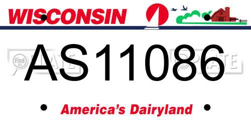 AS11086 Wisconsin License Plate