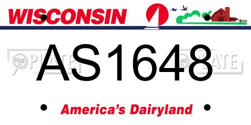 AS1648 Wisconsin License Plate