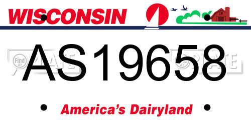 AS19658 Wisconsin License Plate