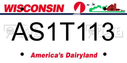 AS1T113 Wisconsin License Plate