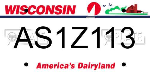AS1Z113 Wisconsin License Plate