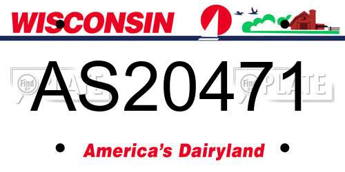 AS20471 Wisconsin License Plate