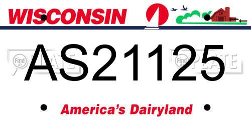 AS21125 Wisconsin License Plate