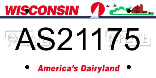 AS21175 Wisconsin License Plate
