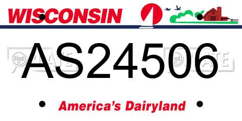 AS24506 Wisconsin License Plate