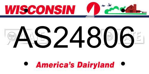 AS24806 Wisconsin License Plate