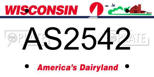 AS2542 Wisconsin License Plate