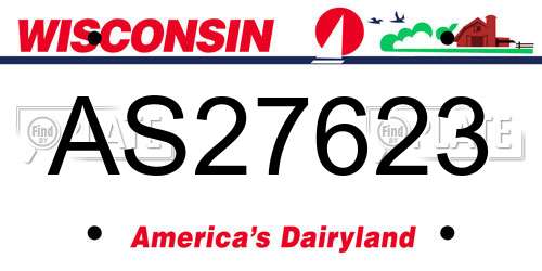 AS27623 Wisconsin License Plate
