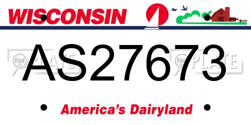 AS27673 Wisconsin License Plate