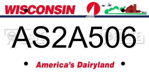 AS2A506 Wisconsin License Plate