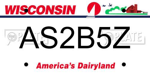 AS2B5Z Wisconsin License Plate