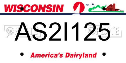 AS2I125 Wisconsin License Plate