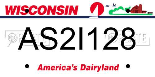 AS2I128 Wisconsin License Plate