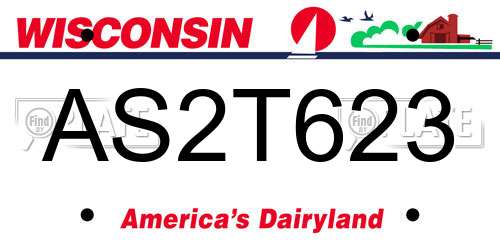 AS2T623 Wisconsin License Plate